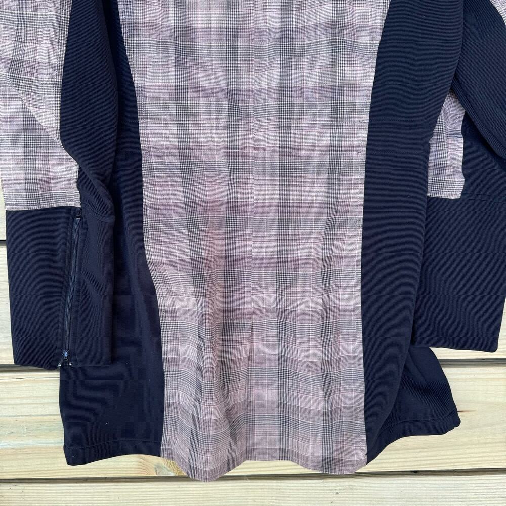 Anatomie Jacket Plaid City Slick Long Travel Medium Tan Black Lightweight Zip - Picture 6 of 7